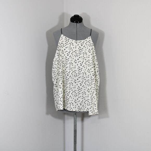 NWOT 2020Ave Cream & Black Leopard Animal Print Tank Top Size 3X - Picture 1 of 5